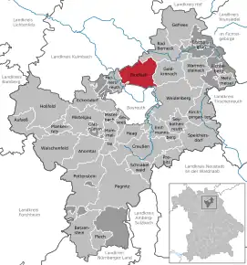 Poziția comună Bindlach pe harta districtului Bayreuth