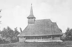 Biserica de lemn dispărută (imagine de arhivă)