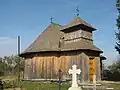 Biserica de lemn văzută de pe latura sudică