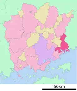 Poziția localității Bizen