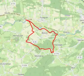 Poziția localității Bizous