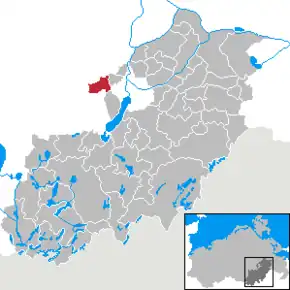 Poziția  Blankenhof pe harta districtului Mecklenburg-Strelitz