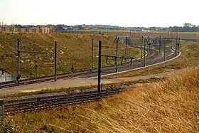 Racordul Nossegem (stânga) la ieșirea din tunelul Diabolo