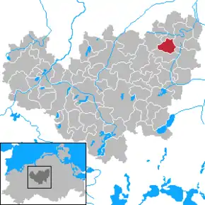Poziția  Boddin pe harta districtului Güstrow