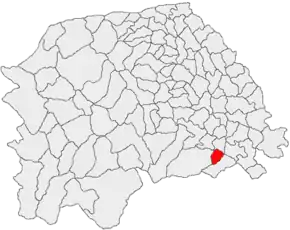 Amplasarea în cadrul județului