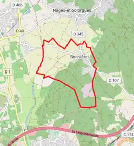 Poziția localității Boissières