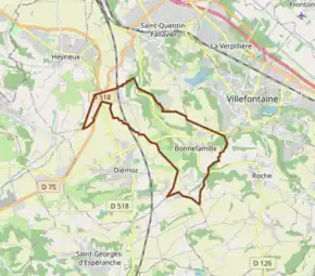 Poziția localității Bonnefamille