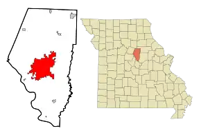 Poziția localității Columbia