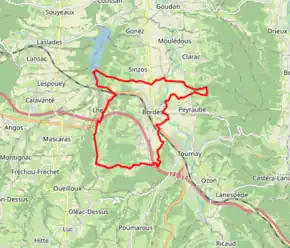 Poziția localității Bordes