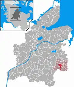 Poziția  Bordesholm pe harta districtului Rendsburg-Eckernförde