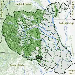 Amplasarea în cadrul județului