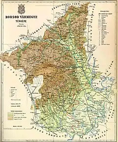 Poziția localității Comitatul Borsod