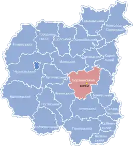 Poziția localității Borzna