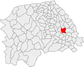 Amplasarea în cadrul județului