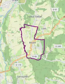 Poziția localității Boulin