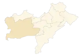 Localizarea districtului în cadrul provinciei