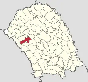 Amplasarea în cadrul județului