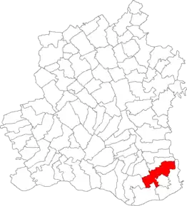 Amplasarea în cadrul județului