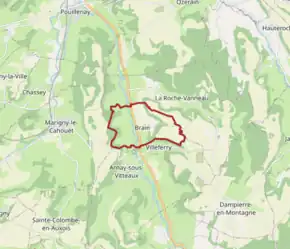 Poziția localității Brain