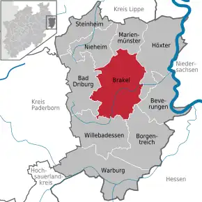 Poziția localității Brakel