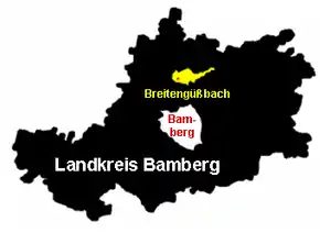 Poziția  Breitengüßbach pe harta districtului Bamberg