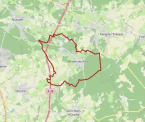 Poziția localității Brette-les-Pins