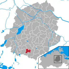 Poziția  Briggow pe harta districtului Demmin