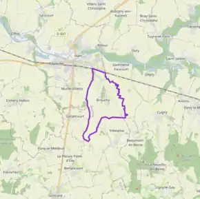 Poziția localității Brouchy