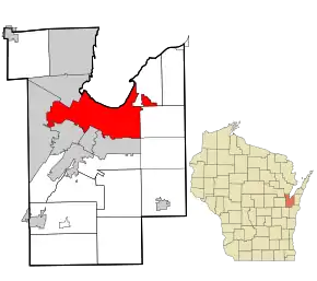 Poziția localității Green Bay, Wisconsin