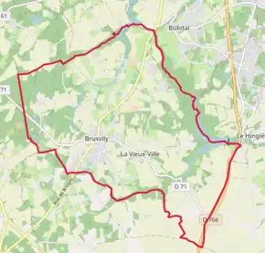 Poziția localității Brusvily