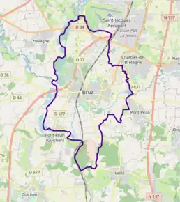 Poziția localității Bruz