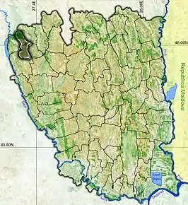 Amplasarea în cadrul județului