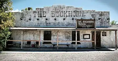 Buckhorn Saloon din Pinos Altos, New Mexico. Construit prin 1860.