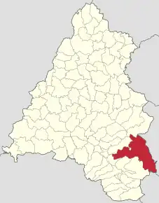 Localizare în cadrul județului