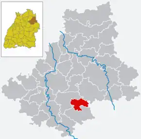 Poziția Bühlertann pe harta districtului Schwäbisch Hall