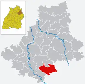 Poziția  Bühlerzell pe harta districtului Schwäbisch Hall
