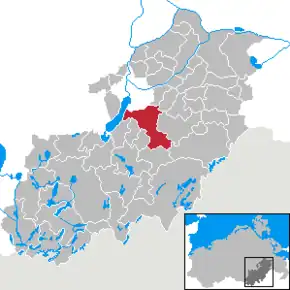 Poziția oraș Burg Stargard pe harta districtului Mecklenburg-Strelitz