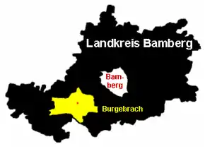 Poziția  Burgebrach pe harta districtului Bamberg
