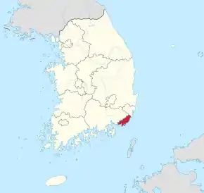 Poziția localității Busan