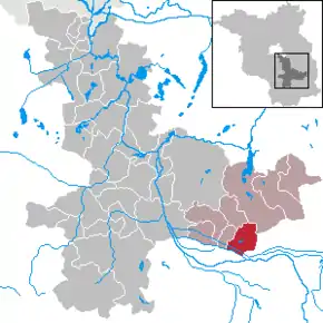 Poziția comună Byhleguhre-Byhlen pe harta districtului Dahme-Spreewald
