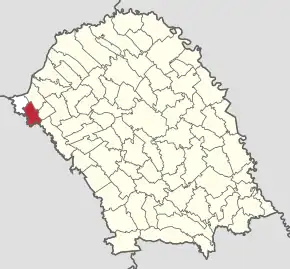 Amplasarea în cadrul județului