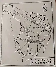 Comuna Căteasca - hartă