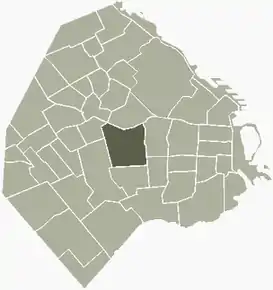 Poziția localității Caballito