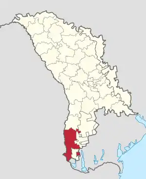 Raionul Cahul pe harta Republicii Moldova