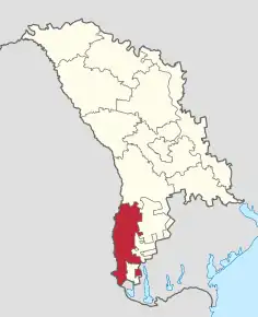 Poziția localității Județul Cahul