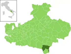 Poziția localității Calabritto