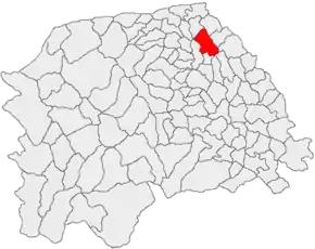 Amplasarea în cadrul județului