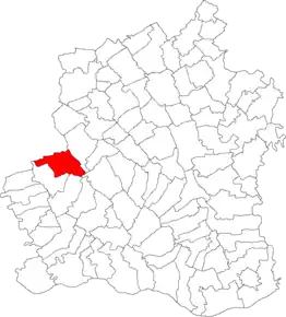 Amplasarea în cadrul județului