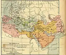 Califatul în anul 750.
