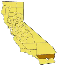 Poziția localității Comitatul Riverside